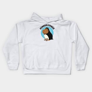 Penguin power Capybara Penguin Kids Hoodie